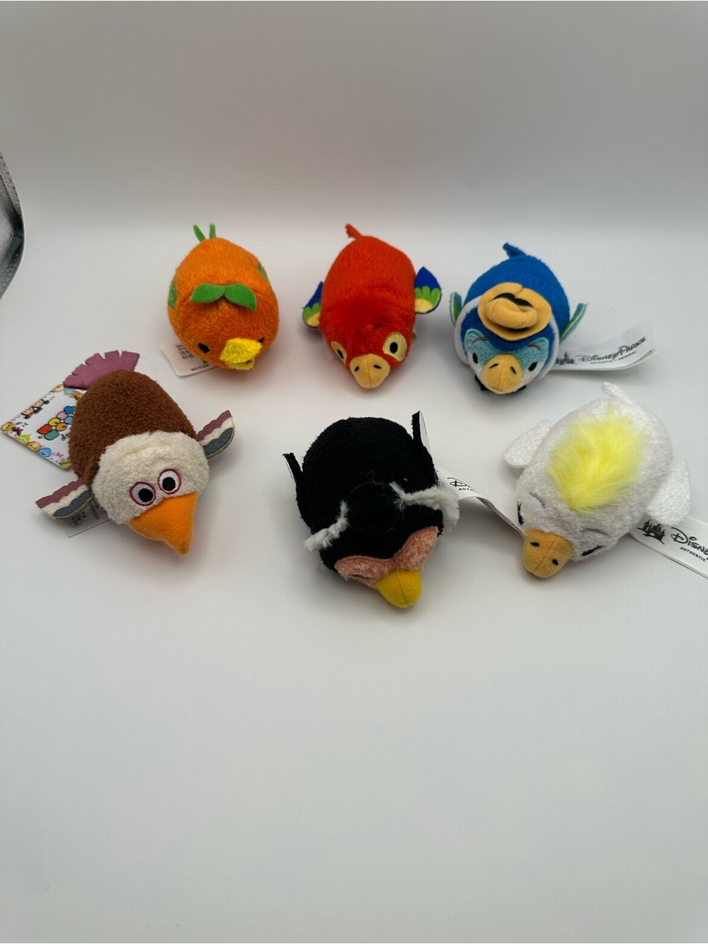 Disney Plush Bird Tsum Tsum Set - Orange, Red, Blue, Brown, Black, White